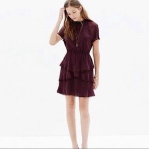 Purple/Maroon Tiered Chiffon Madewell Dress Size 8